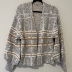 Anthropologie Plaid Balloon Sleeve Sweater